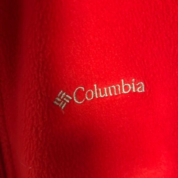 COLUMBIA Red Fleece Jacket L - Picture 3 of 7